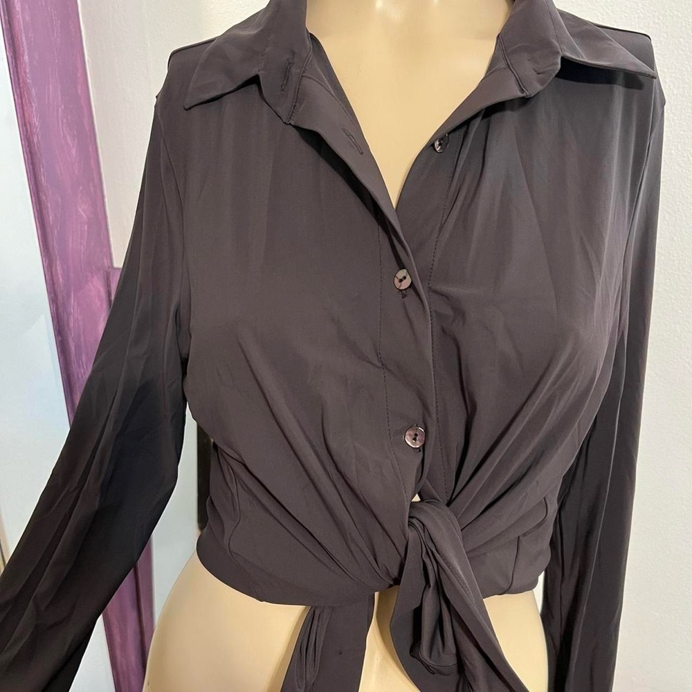 Chic grey Women's Button-Down Blouse